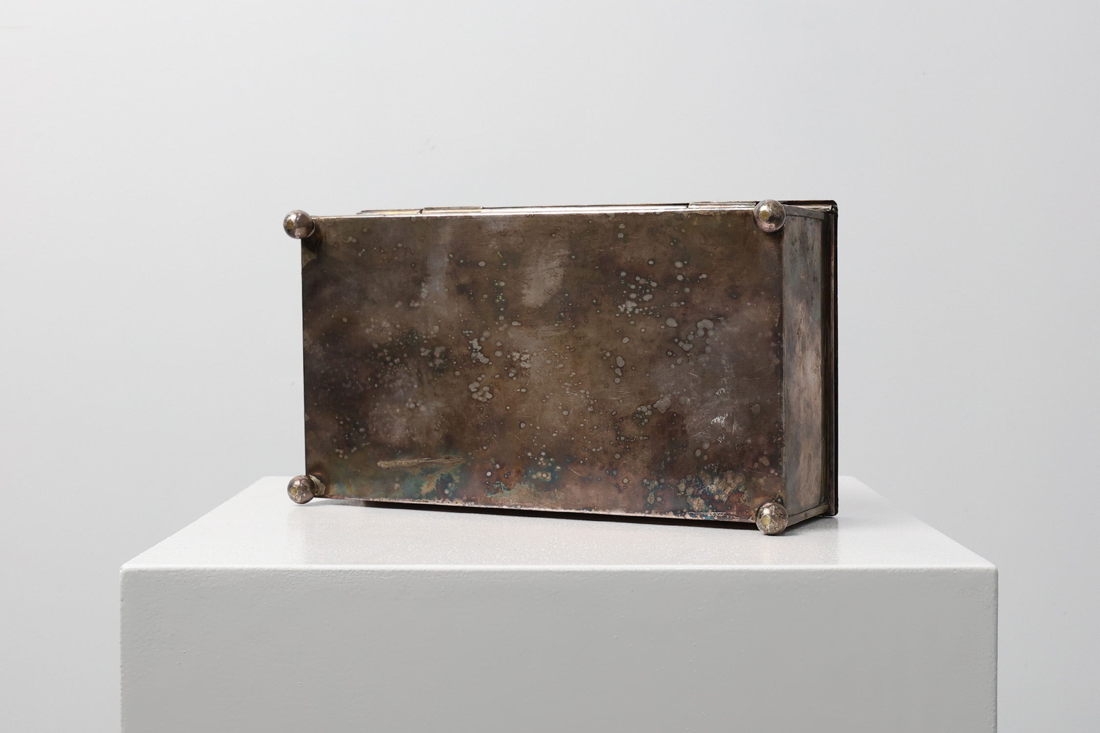 Jugendstil Silver-Plated Box with Engraved Lid by Carl Deffner, Germany, circa 1910thumbnail